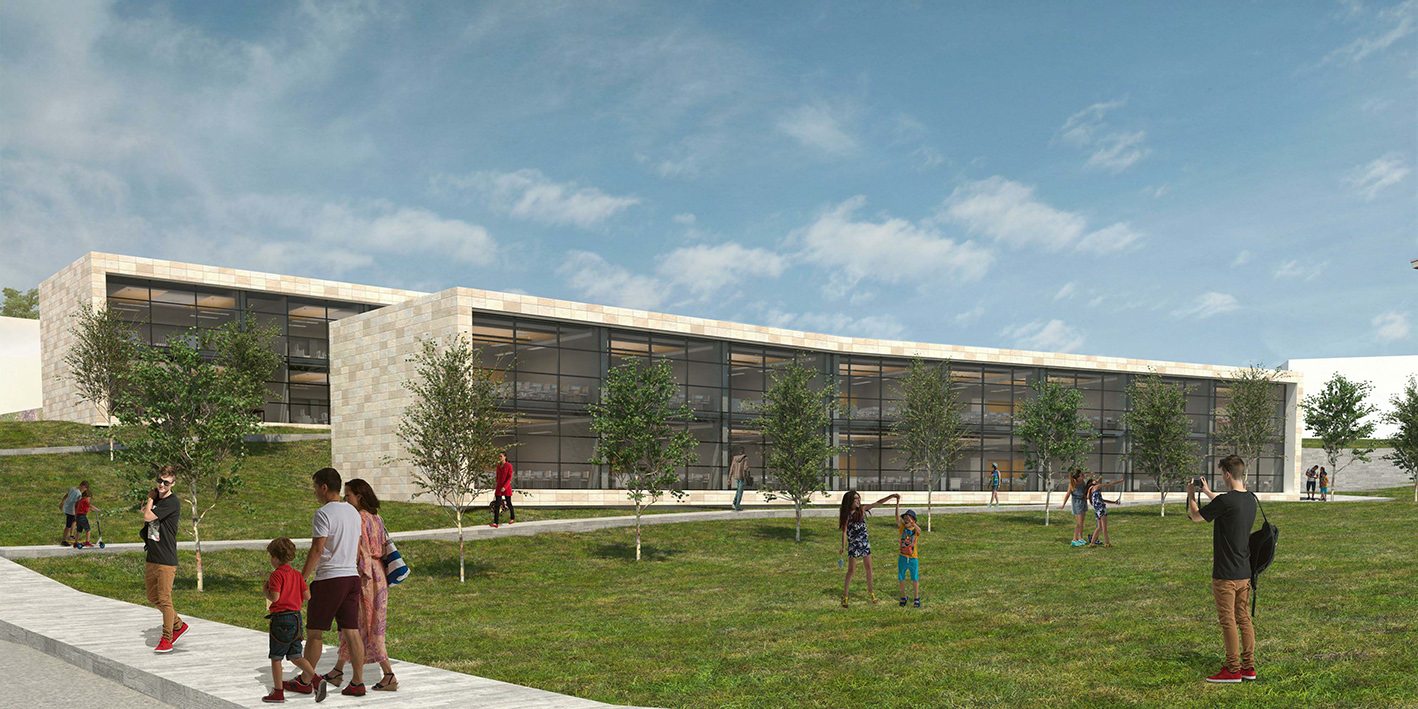 Rendering della nuova scuola Lorenzini